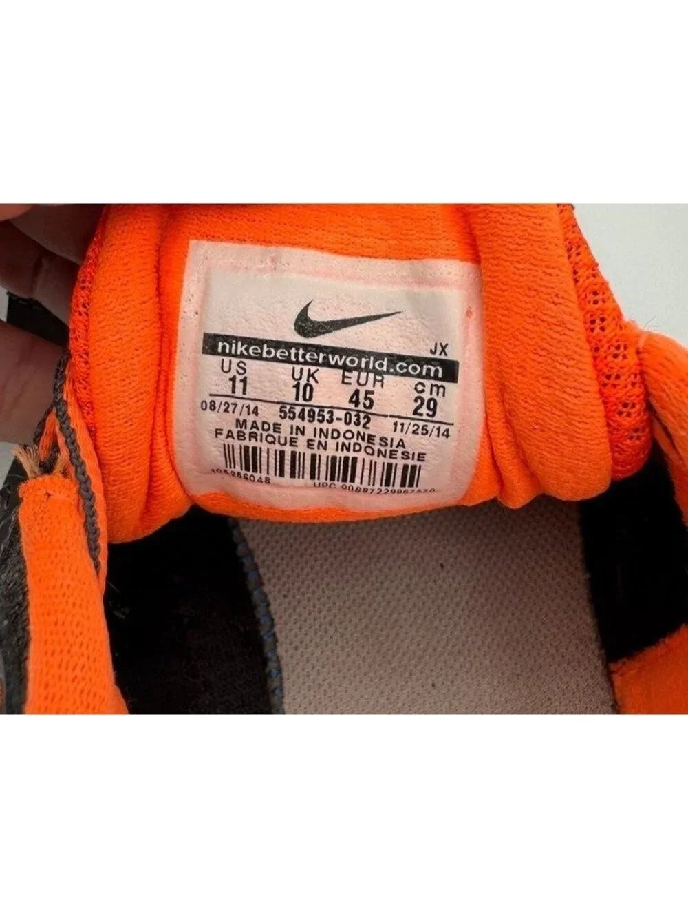 Nike Revolution 2 Running Shoes Sneakers Gray/Orange 554953-032 Men's Size 11